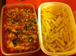 Spaghetti Bolognese my fav pre race dinner.